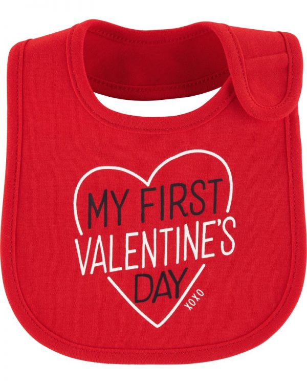 Carter's Σαλιάρα κόκκινη ''MY FIRST VALENTINES DAY''