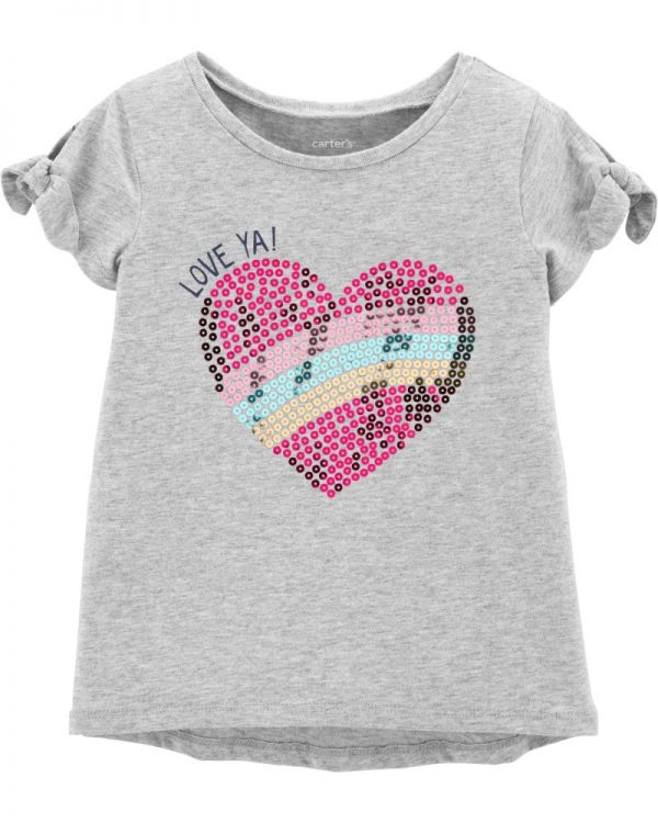 Carter's Μπλούζα γκρί, σχέδιο καρδιά ''LOVE YA'' .