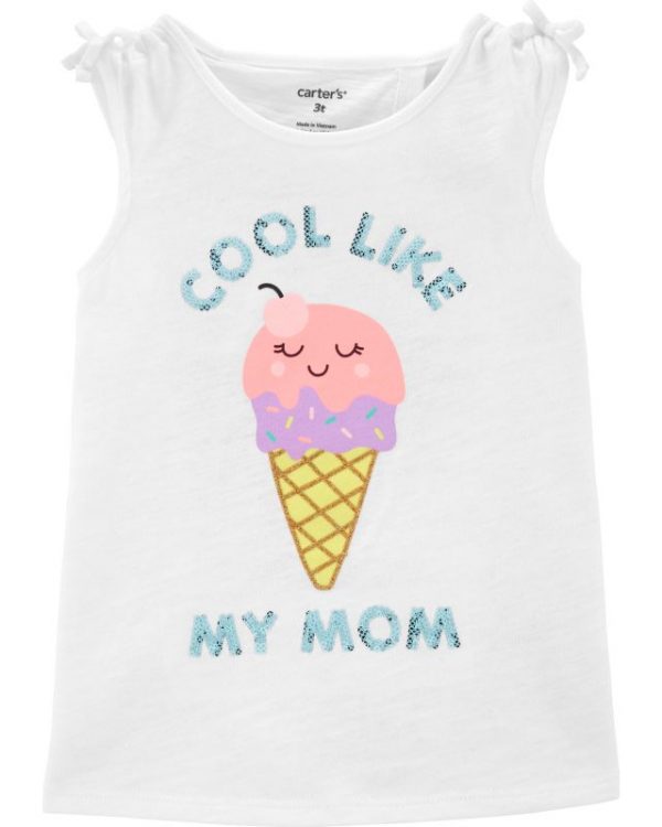 Carter's μπλούζα μέντα "like my mom" με σχέδιο παγωτό