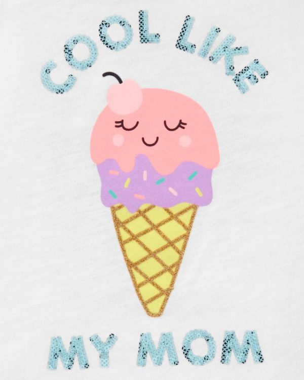 Carter's μπλούζα μέντα "like my mom" με σχέδιο παγωτό