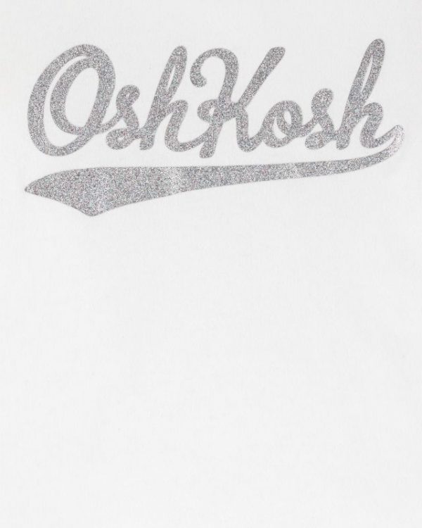 Oshkosh κοντομάνικη λευκή μπλούζα με ρίγες στα μανίκια