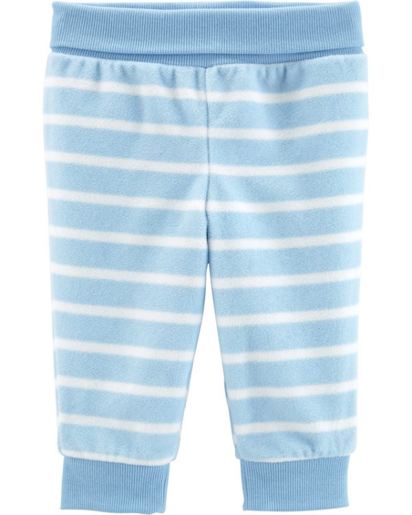 Carter's παντελόνι fleece ριγέ γαλάζιο-λευκό
