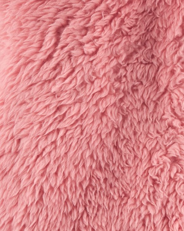 Carter's ζακέτα γούνινη ροζ με φερμουάρ και  κουκούλα με τρισδιάστατα αυτάκια