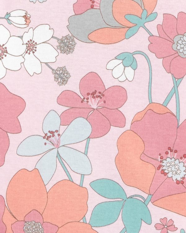 Carter's Σετ πέντε τεμαχίων κορμάκια ροζ, σχέδιο floral