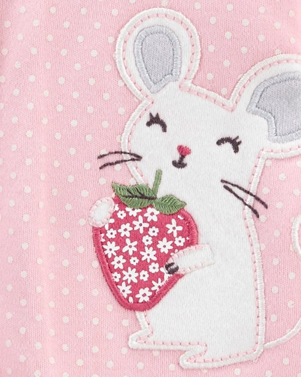 Carter's Ολόσωμο φορμάκι ροζ πουά,σχέδιο ποντικάκι