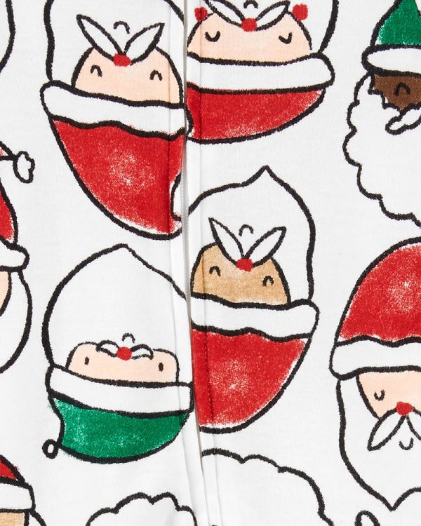 Carter's Ολόσωμο Φορμάκι Λευκό-Κόκκινο, Christmas, Σχέδιο Santa Claus