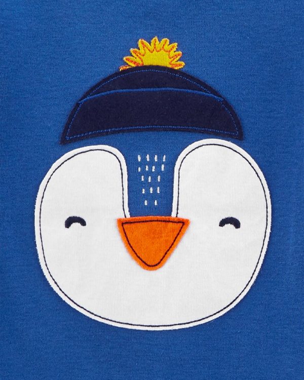 Carter's Σετ τεσσάρων τεμαχίων πιτζάμες μπλε-λευκό, σχέδιο πιγκουίνος