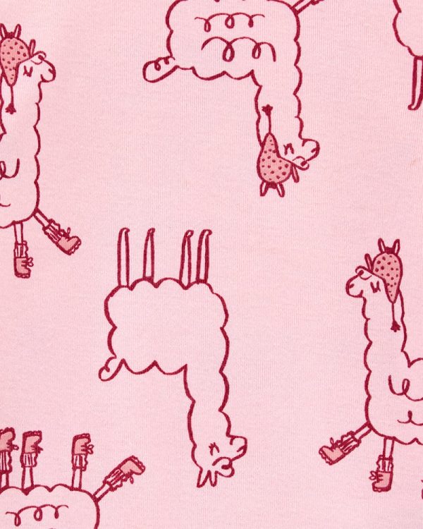 Carter's Σετ τεσσάρων τεμαχίων πιτζάμες ροζ-λευκό, σχέδιο λάμα