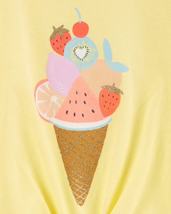 Carter's Μπλούζα, παγωτό με καλοκαιρινά φρούτα, κίτρινη