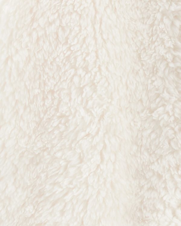 Carter's φόρμα εξόδου γούνινη με κουκούλα και τρισδιάστατα αυτάκια, λευκή