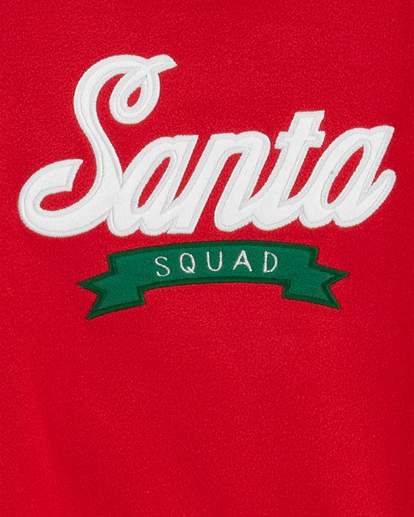 Carter's πιτζάμα fleece,''Santa SQUAD'', κόκκινη-πράσινη, Christmas