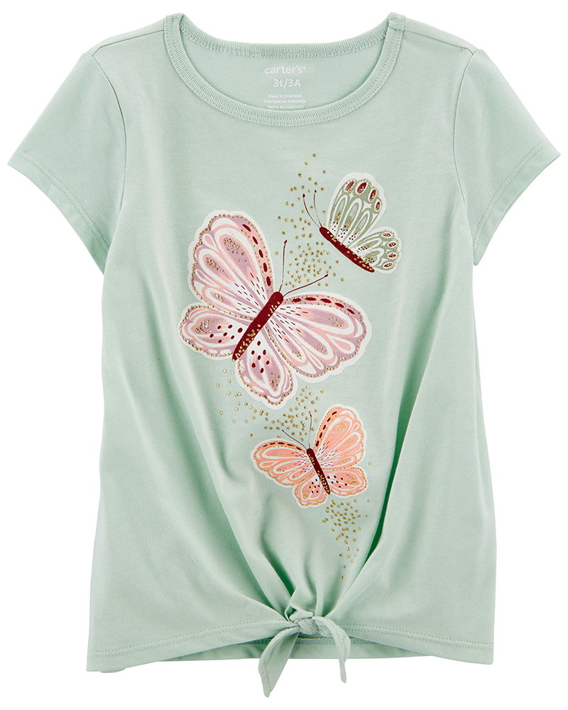 Carter's μπλούζα, σχέδιο πεταλούδες, πράσινη