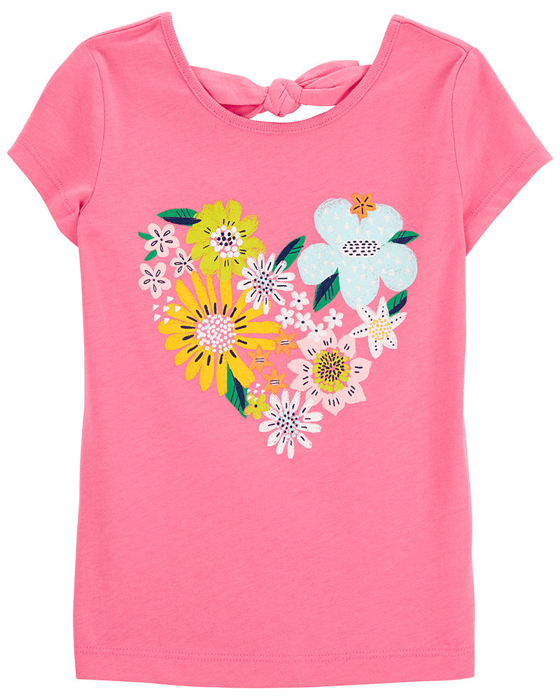 Carter's μπλούζα κοντομάνικη σχέδιο καρδιά, ροζ
