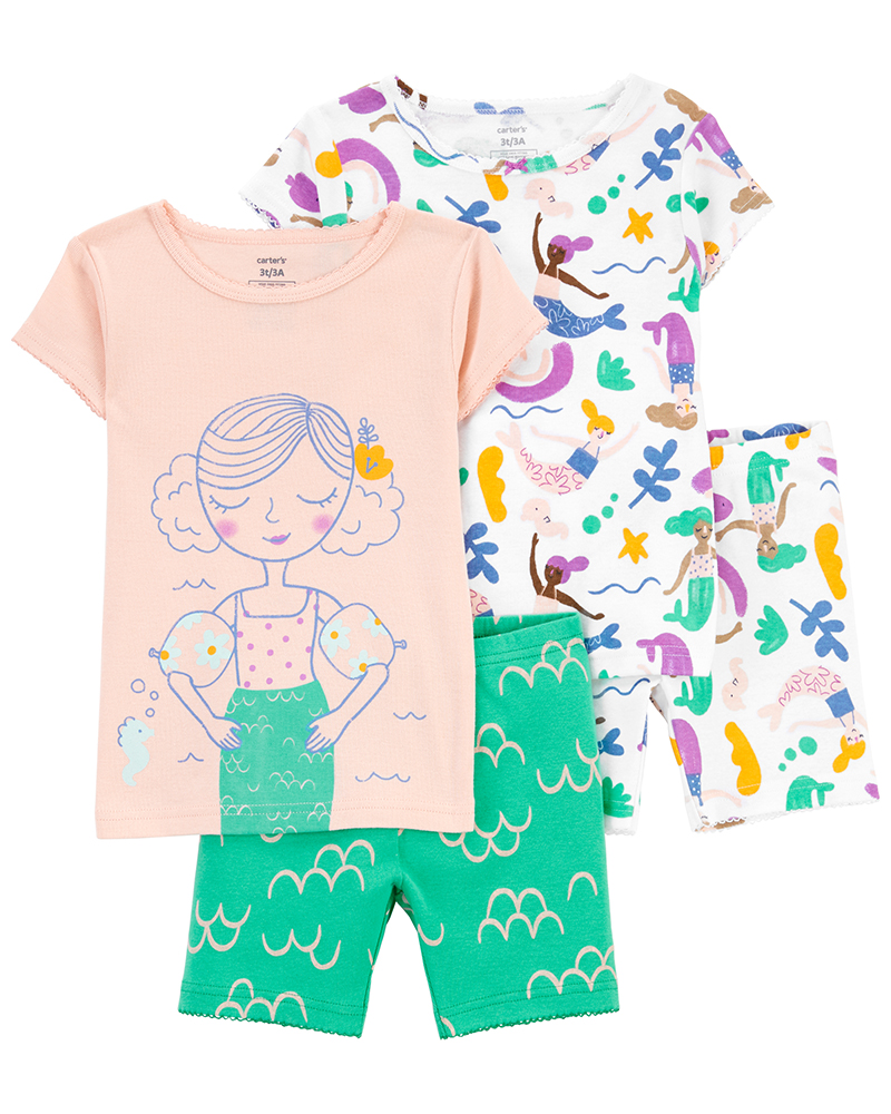 Carter's σετ τεσσάρων τεμαχίων πιτζάμες πολύχρωμες, σχέδιο γοργόνες
