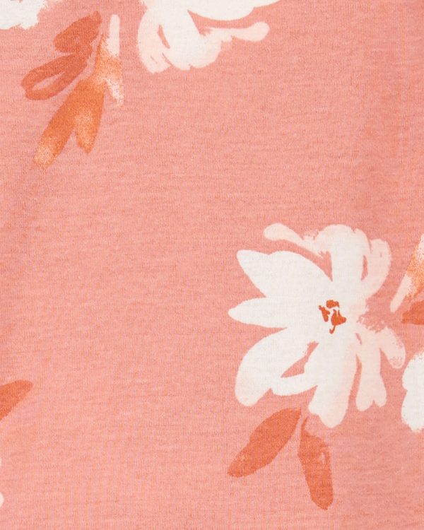 Carter's ολόσωμο φορμάκι με καπελάκι ροζ, σχέδιο λουλούδια
