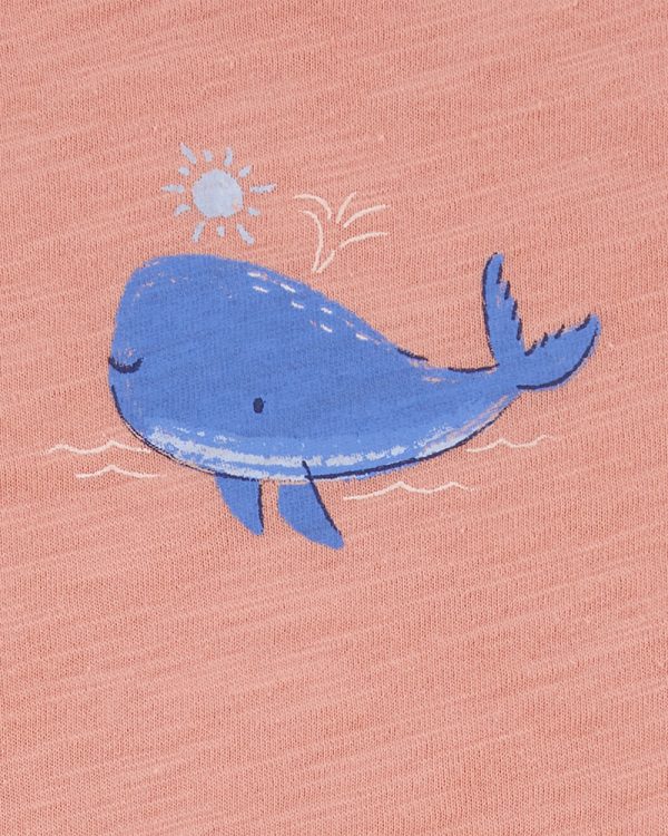 Carter’s Σετ πέντε τεμαχίων κορμάκια μπλε, σχέδιο καραβάκι-φάλαινα