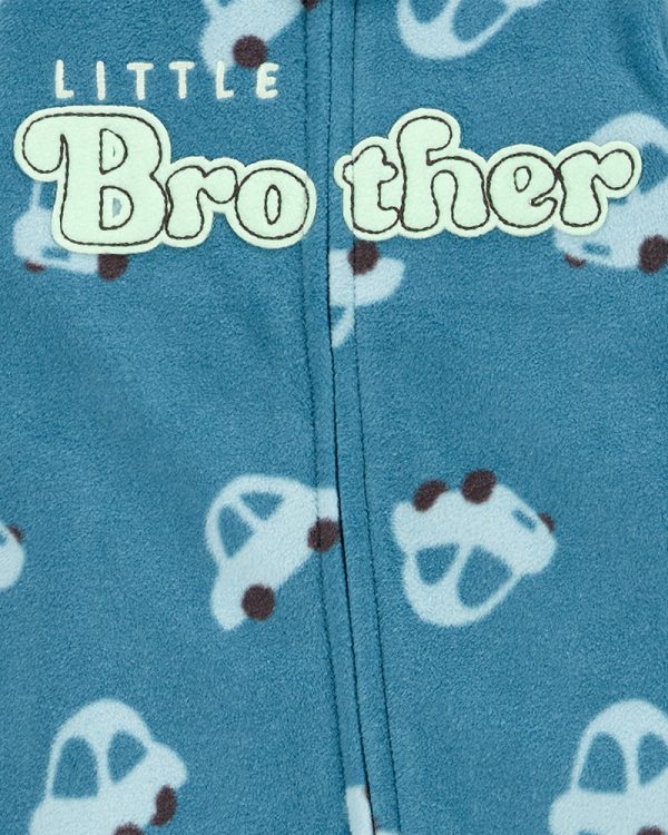 Carter’s ολόσωμο φορμάκι fleece,’’Little BROTHER’’, μπλε