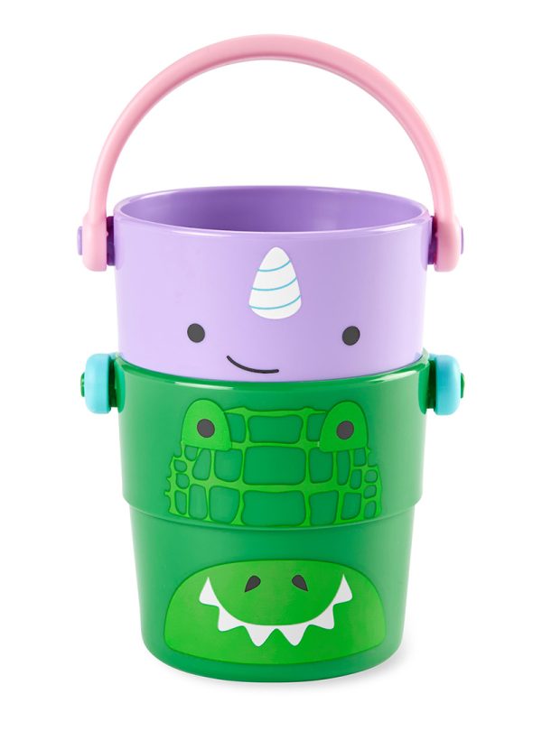 Skip Hop Zoo Παιχνίδια Μπάνιου Stack and Pour Buckets Κουβαδάκια Σετ 5 τμχ